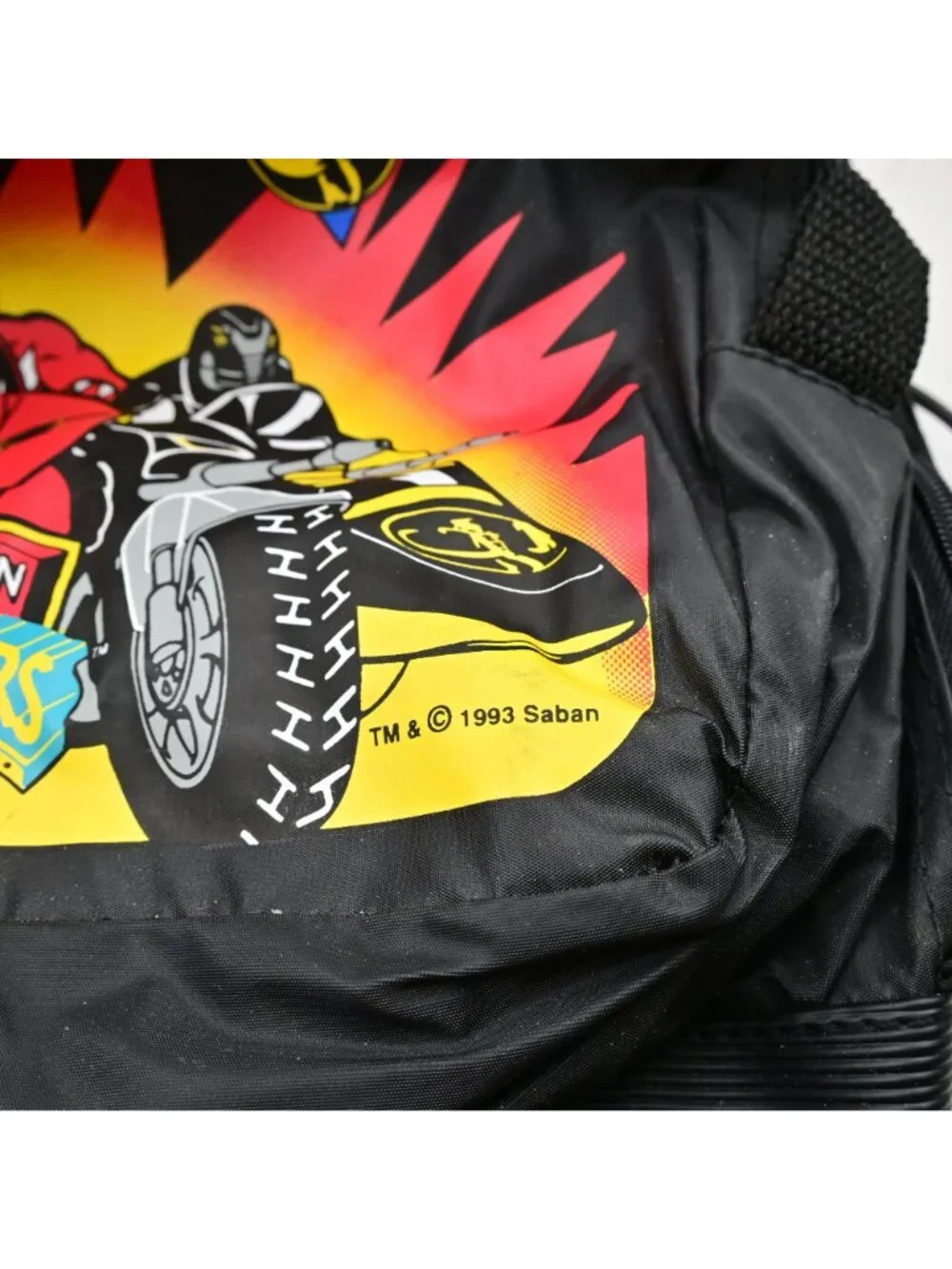 Mighty Morphin Power Rangers Black Backpack W/ Luncbox - Vintage 1993